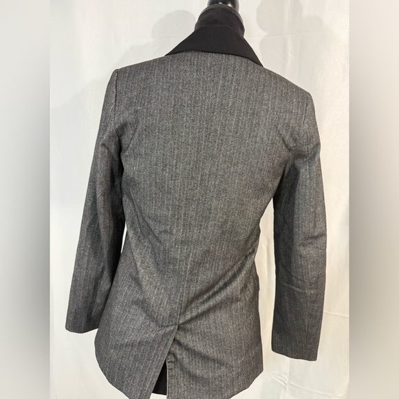 H&M Gray Herringbone Fitted Blazer Jacket Women’s 2 Business Casual Work‎ Office - Picture 7 of 15